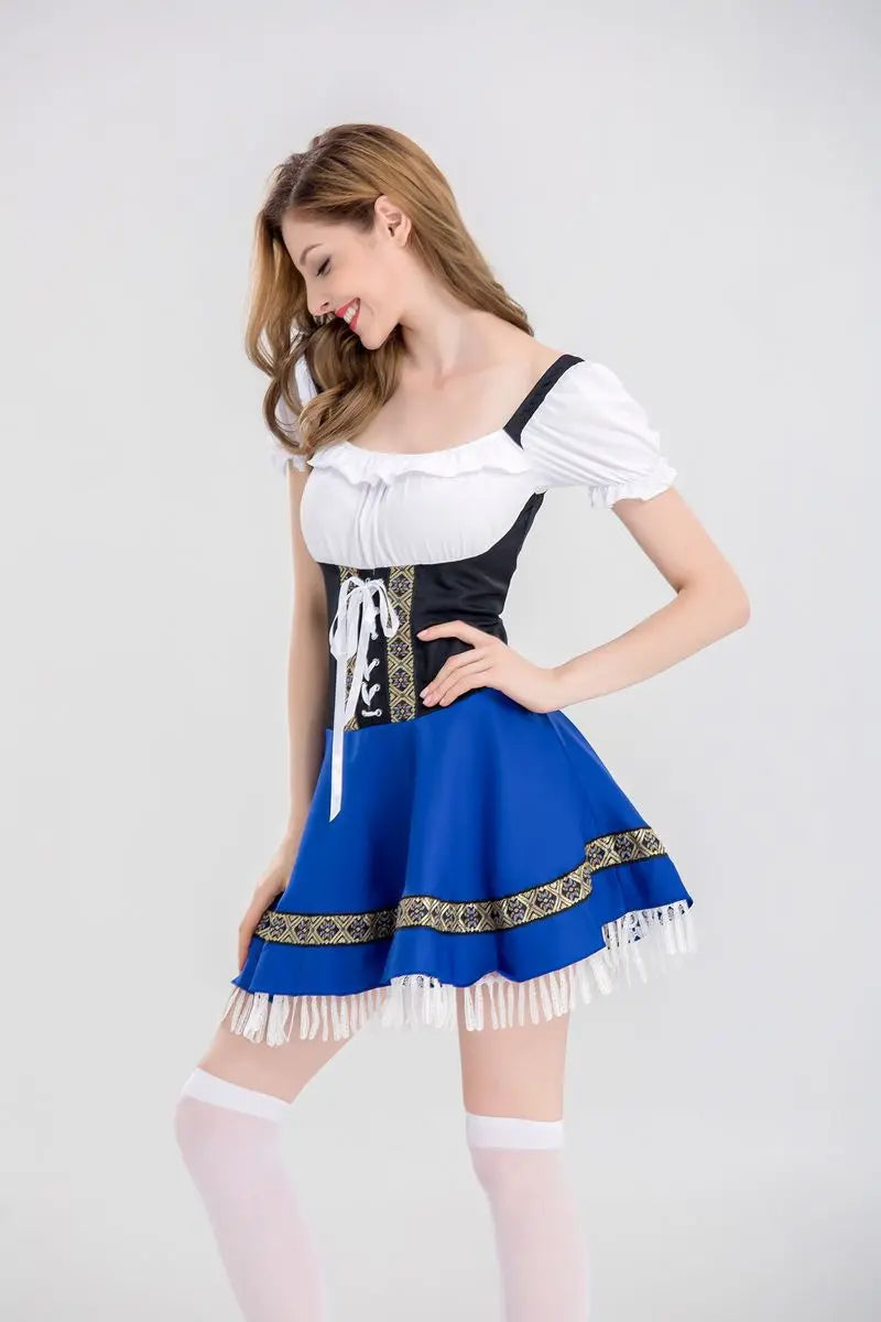 COLDKER Damen Oktoberfest Kostüm Lederhosen - Bayerisches Bierfest-Kostüm für Frauen