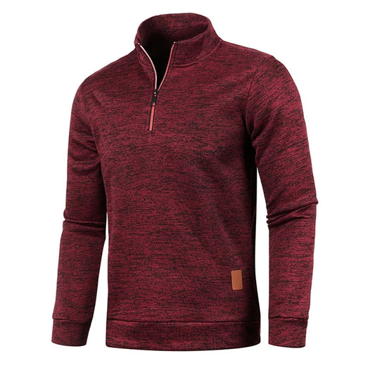 Roter BodyFit Halb-Zip Pullover - Max