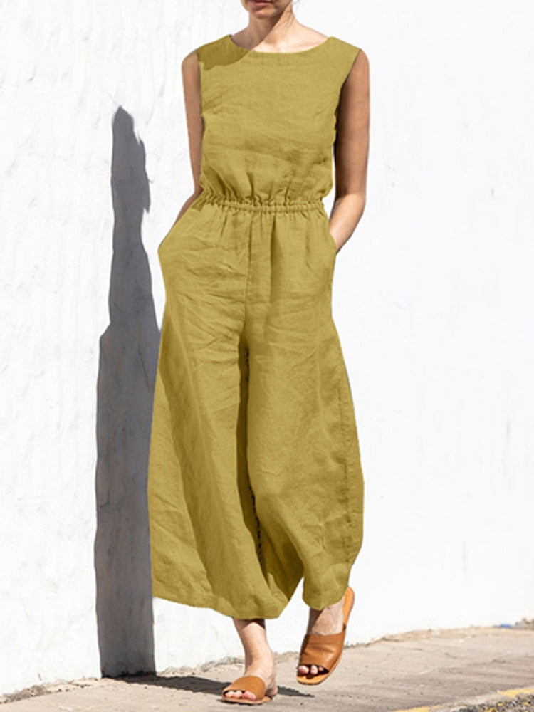 Darla - Jumpsuit aus Baumwolle und Leinen