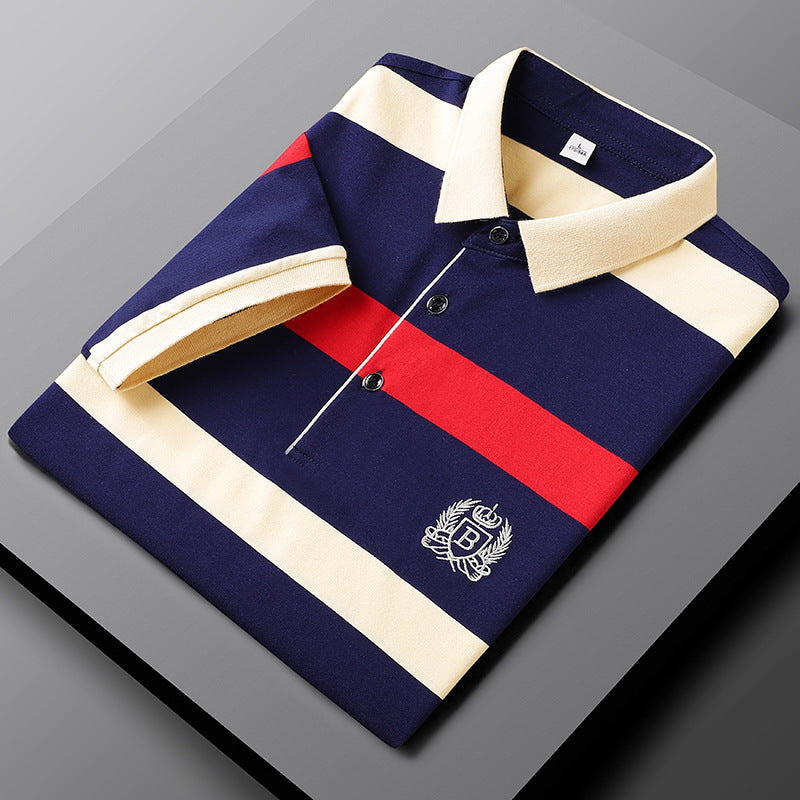 Sebastian Striped Premium Men's Polo | Klassischer Stil | Gesticktes Logo