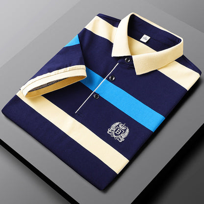 Sebastian Striped Premium Men's Polo | Klassischer Stil | Gesticktes Logo