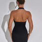 Hazel™ - Solid Color Deep V-Neck Strapless Mini Dress