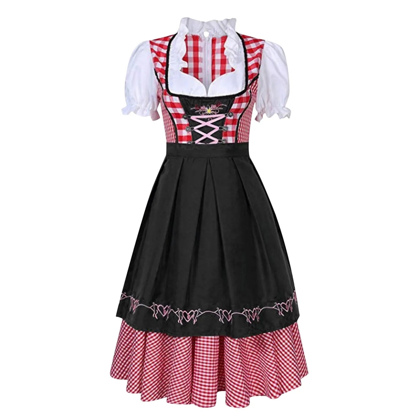 Layla | Oktoberfest Biermädchen kariertes Kleid