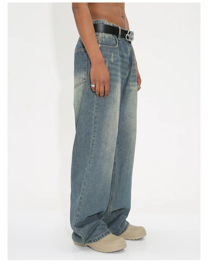 Weldon - gewaschene Retro Weite Jeans