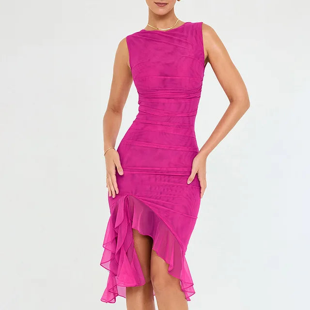 Rozy | Midi-Kleid mit Rüschen