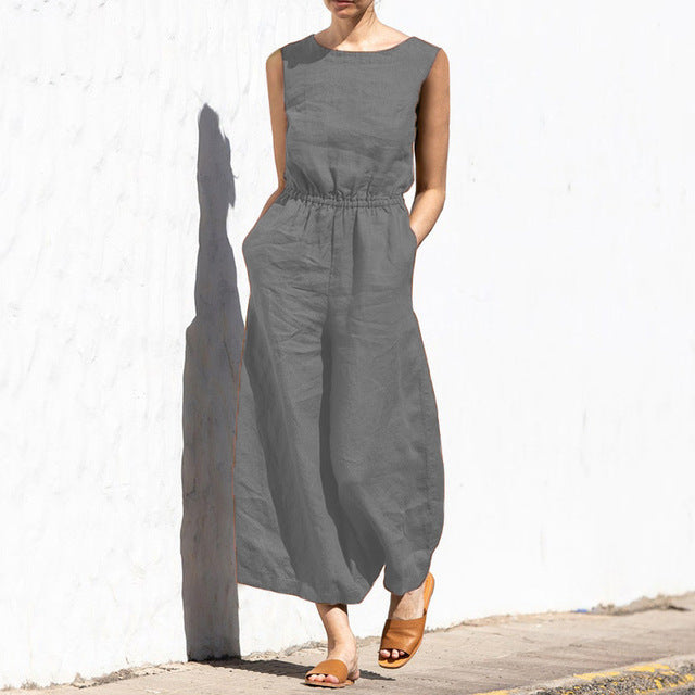 Darla - Jumpsuit aus Baumwolle und Leinen