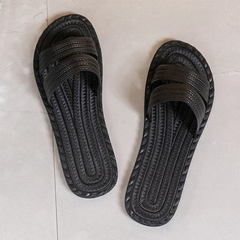 Zoe - Glamouröse Glitzer-Strandsandalen Schwarz