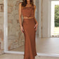 "AcetaGlam" - Ein-Schulter-Satin-Kleid