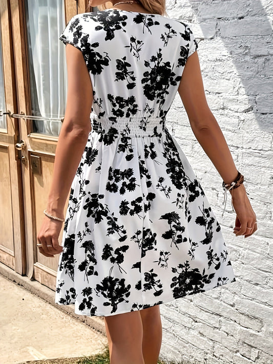 Weißes Blumen Wickelkleid - Hannah