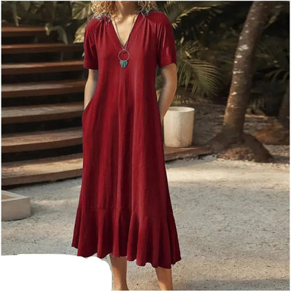 Rotes Eleganzkleid - Anita