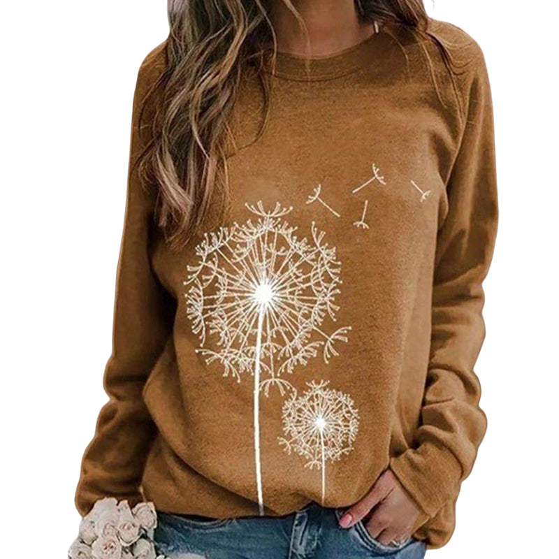 Sweatshirt mit Löwenzahn-Print