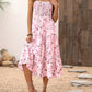 Rosa Maxikleid mit Blumendruck - Hanna