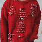 Roter Weihnachtsstrickpullover - Emily