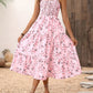 Rosa Maxikleid mit Blumendruck - Hanna