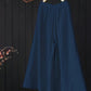 Weite blaue Leinenhose - Clara