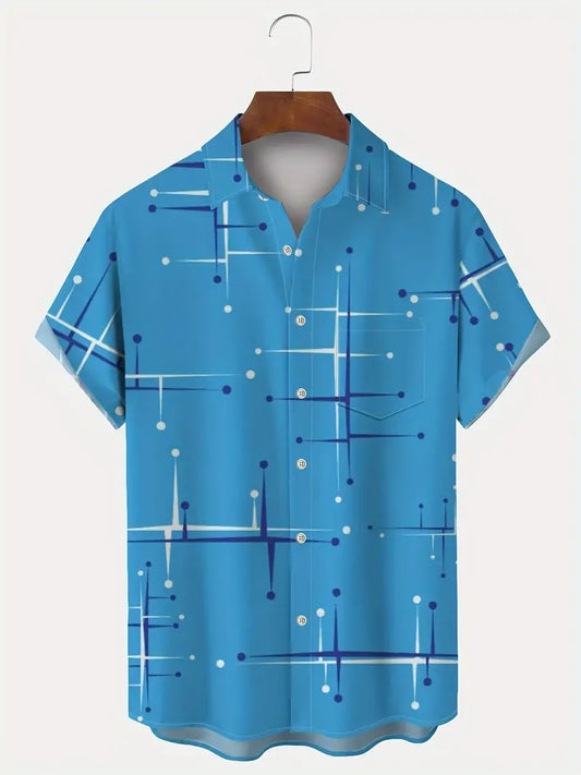 Brad – retro-grafik-print-shirt für männer