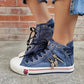 Urbaner Trend-Sneaker – Jeans-Look & Zipper