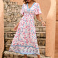 Rosa Boho-Kleid mit Blumendruck - Lea