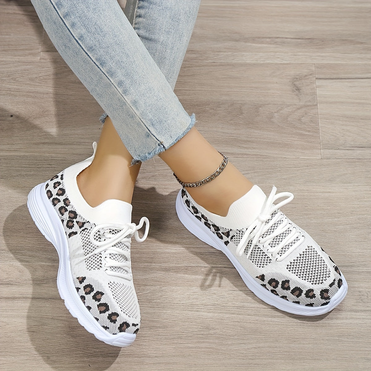 Weiße Leopard Sneaker - Emma