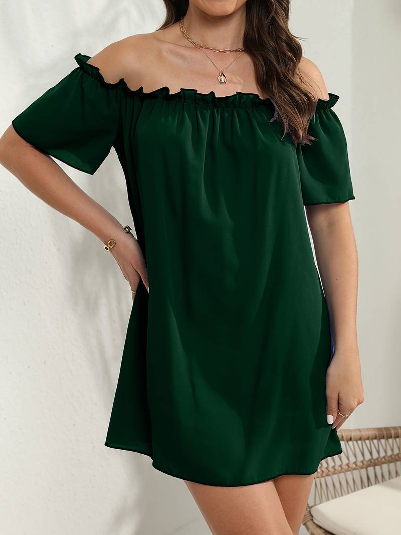 Amelia – schulterfreies sommerkleid mit kurzen armeln