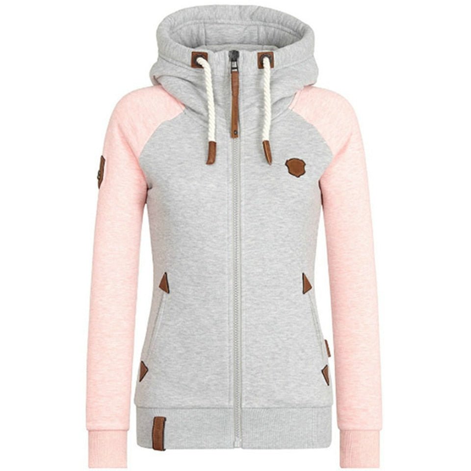 Rosa Slim Fit Kapuzenjacke – Emma