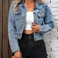 Weiße Kurzgeschnittene Denimjacke – Clara