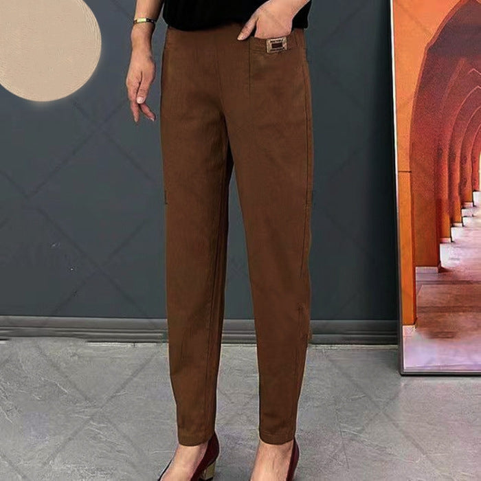 Rostrote Leinenhose für Damen – Sophia