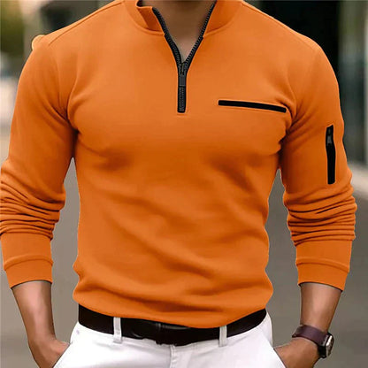 Ason - Herren Pullover mit viertel Reißverschluss